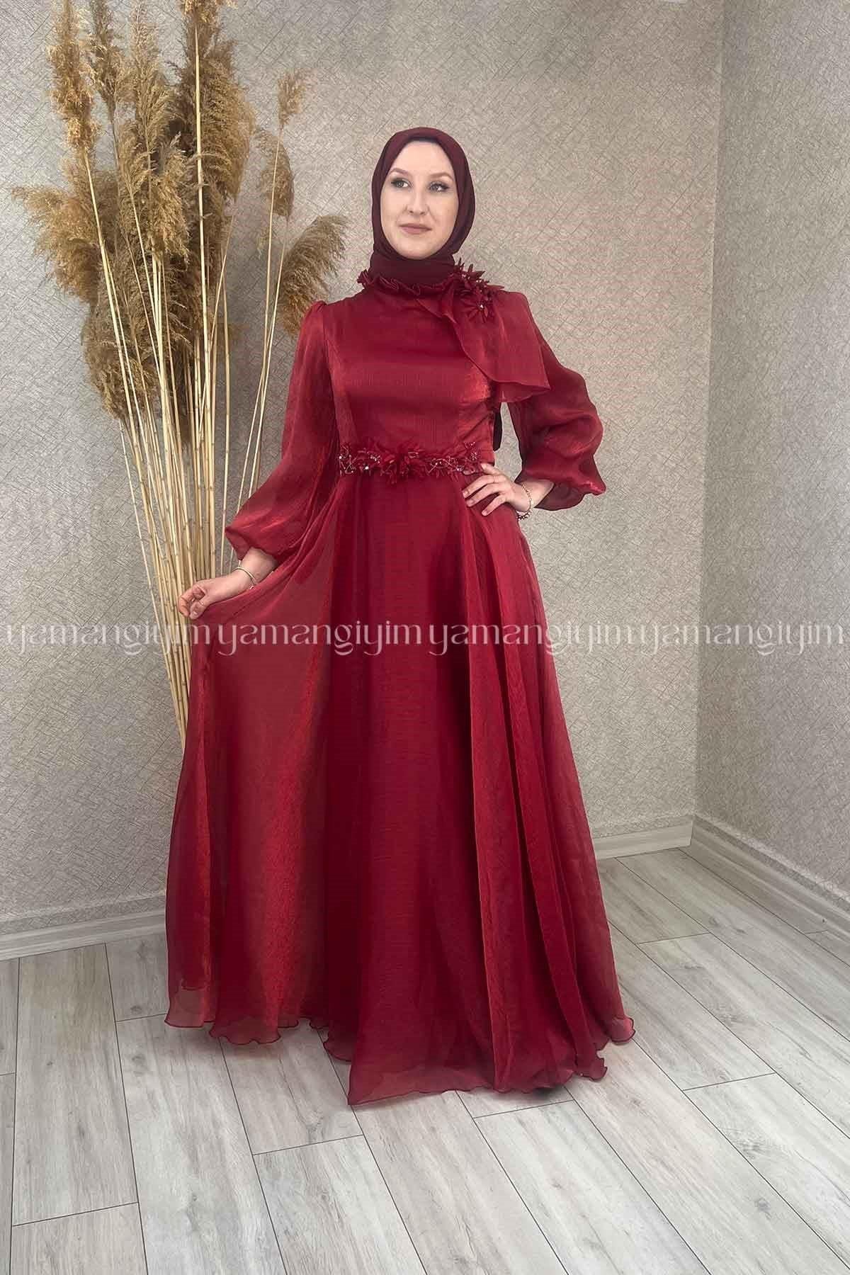 2231 NEW ELEGANS ELBİSE - Bordo