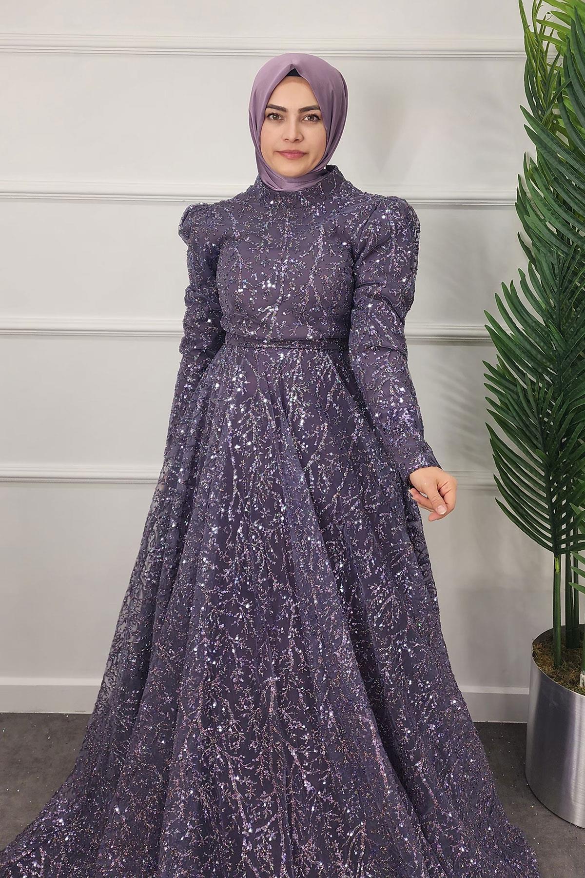 2324 NEW ELEGANS ELBİSE - Ametist