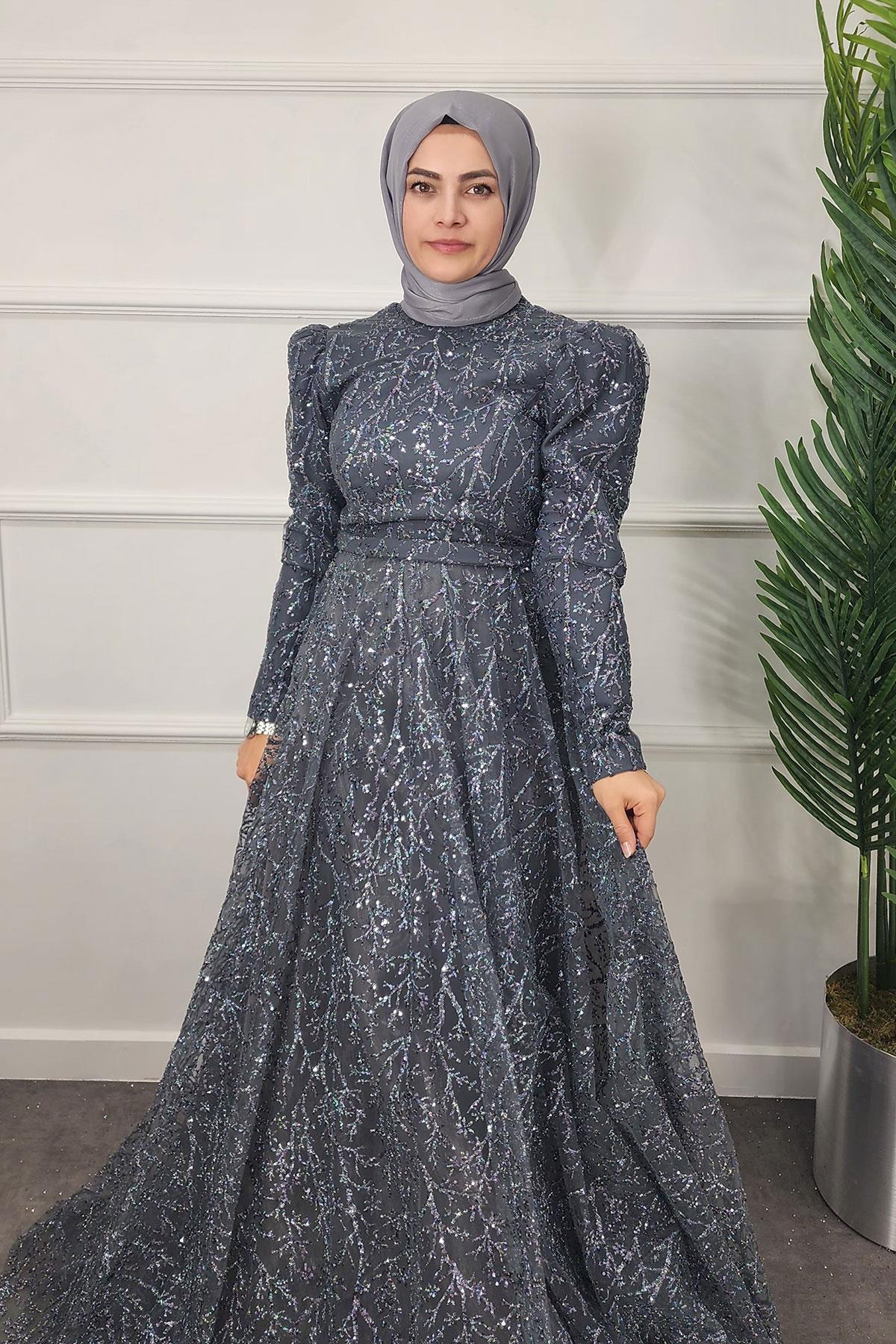 2324 NEW ELEGANS ELBİSE - Antrasit