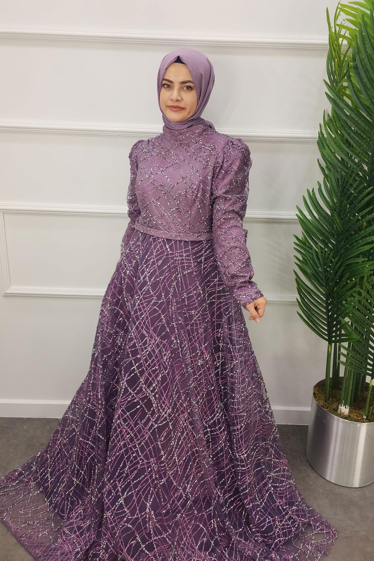 2350 NEW ELEGANS ELBİSE - Ametist