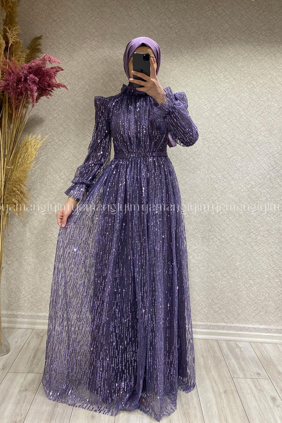 2360 NEW ELEGANS ELBİSE - Ametist