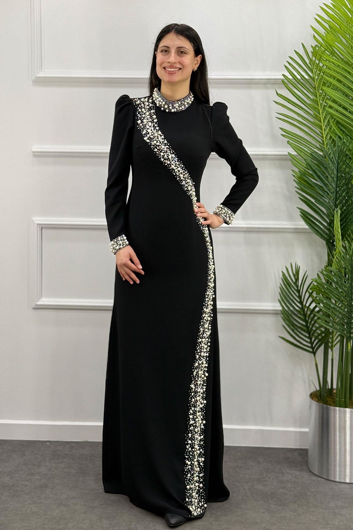 2431 NEW ELEGANS ELBİSE - Siyah