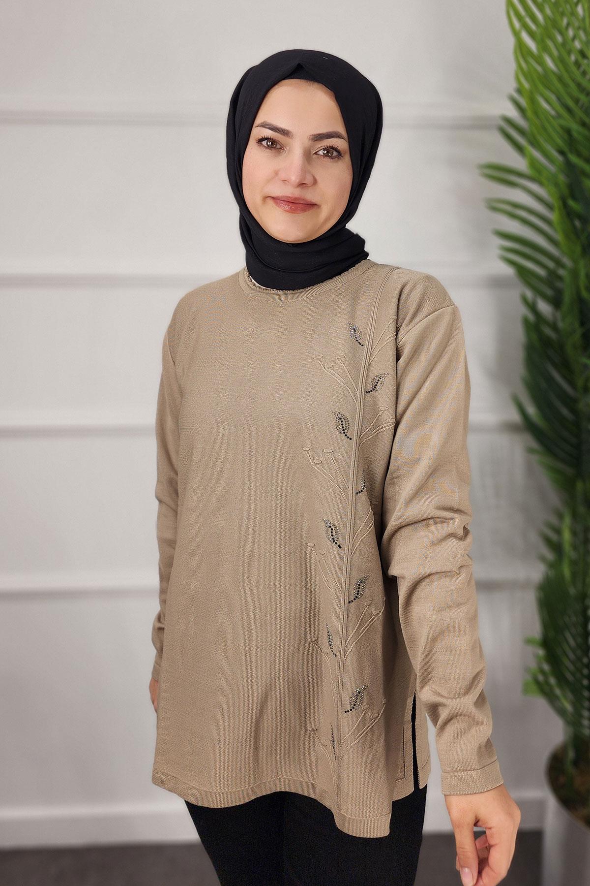 24612 AYLİN TRİKO KAZAK - Bej