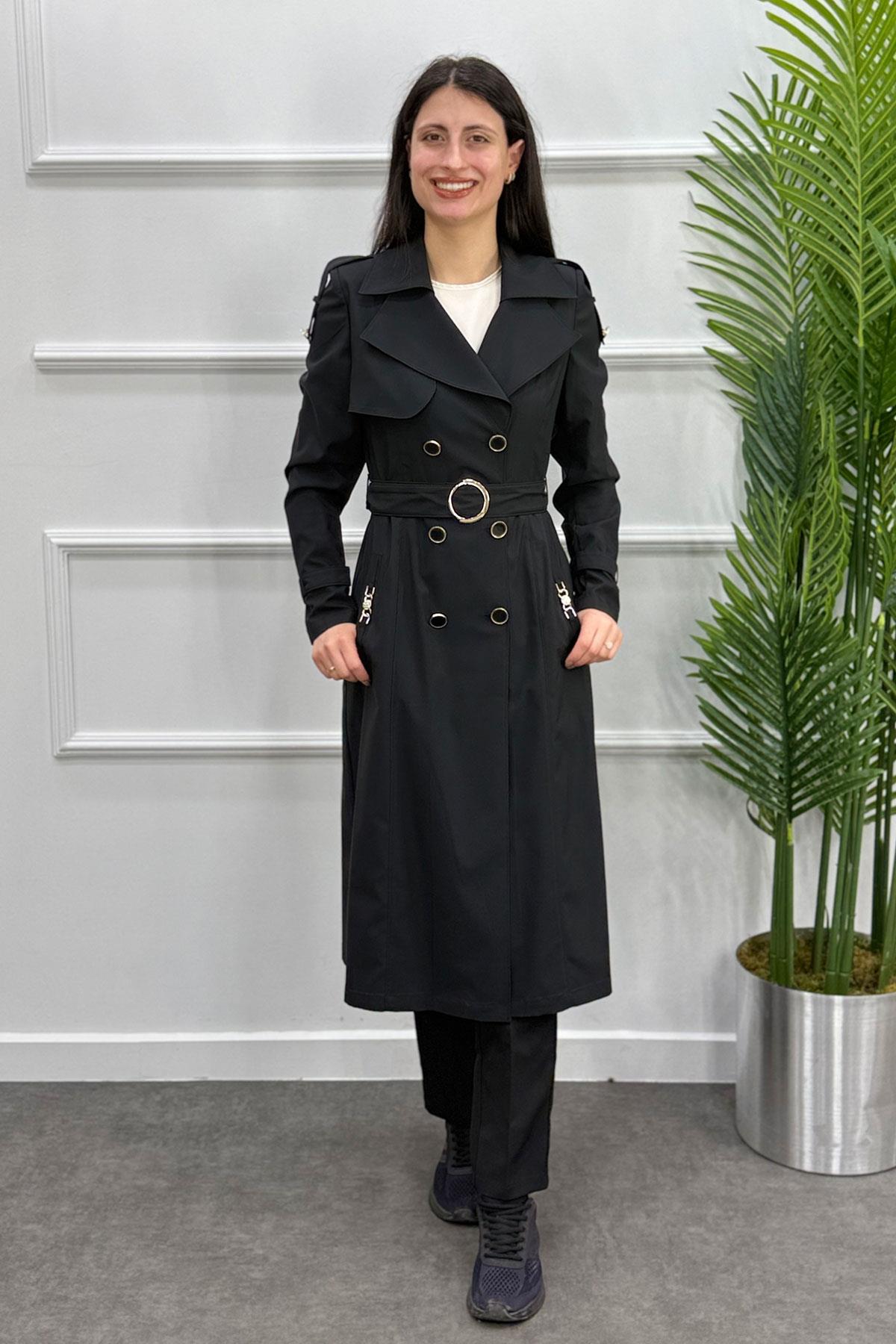 3377 Trenç Kap - Siyah