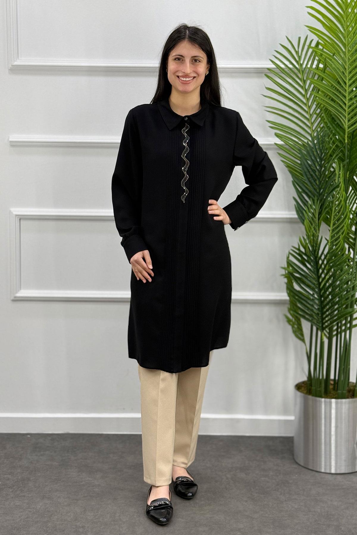 5447 Alyaka Polo Tunik - Siyah