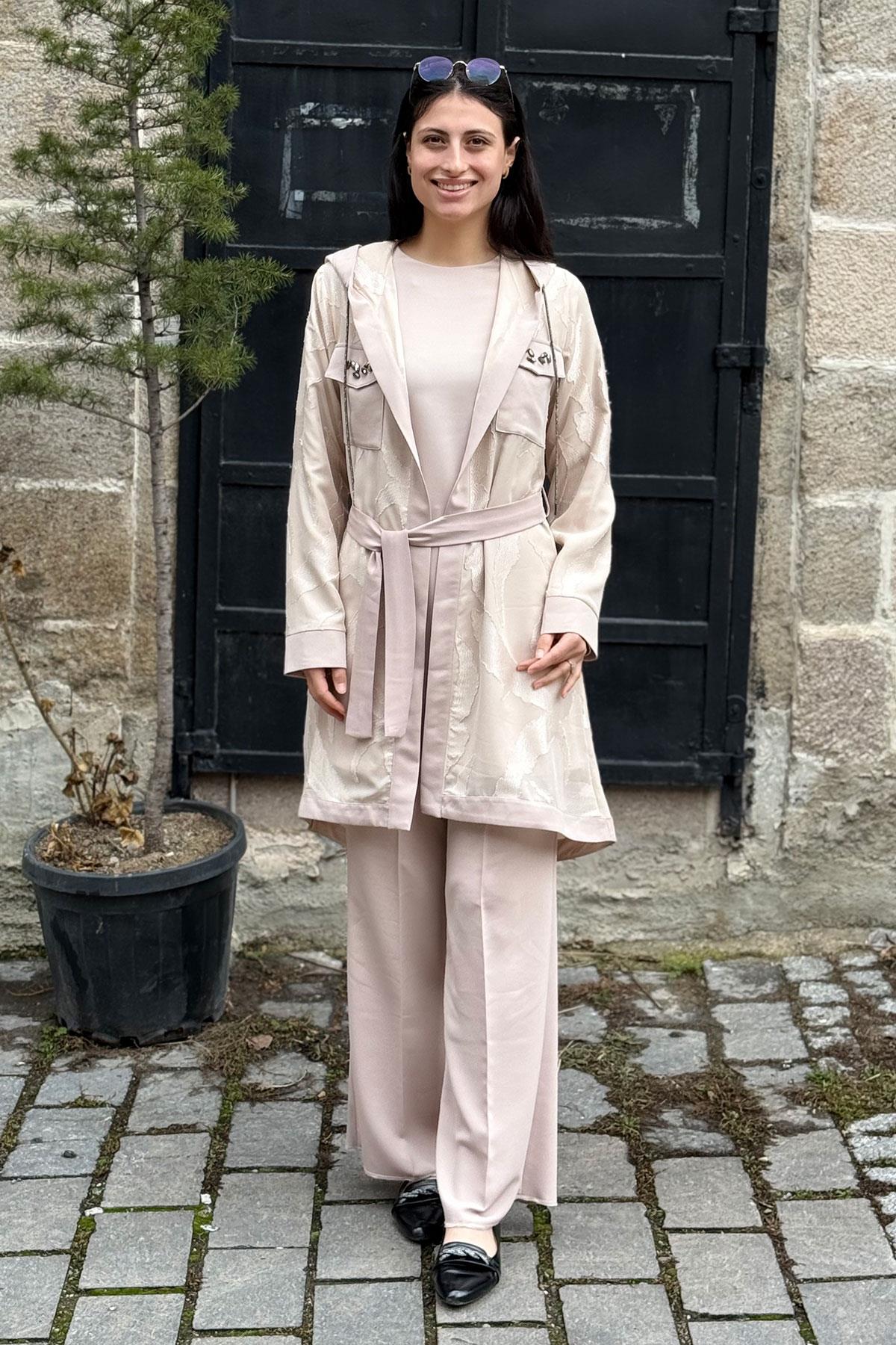 6106 PERİ MODA TUNİK TAKIM - Bej