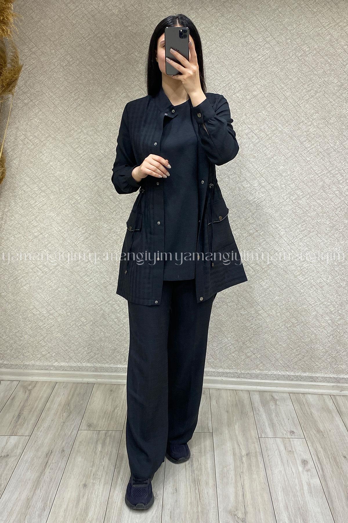 6129 PERİ MODA 3 LÜ TAKIM - Siyah