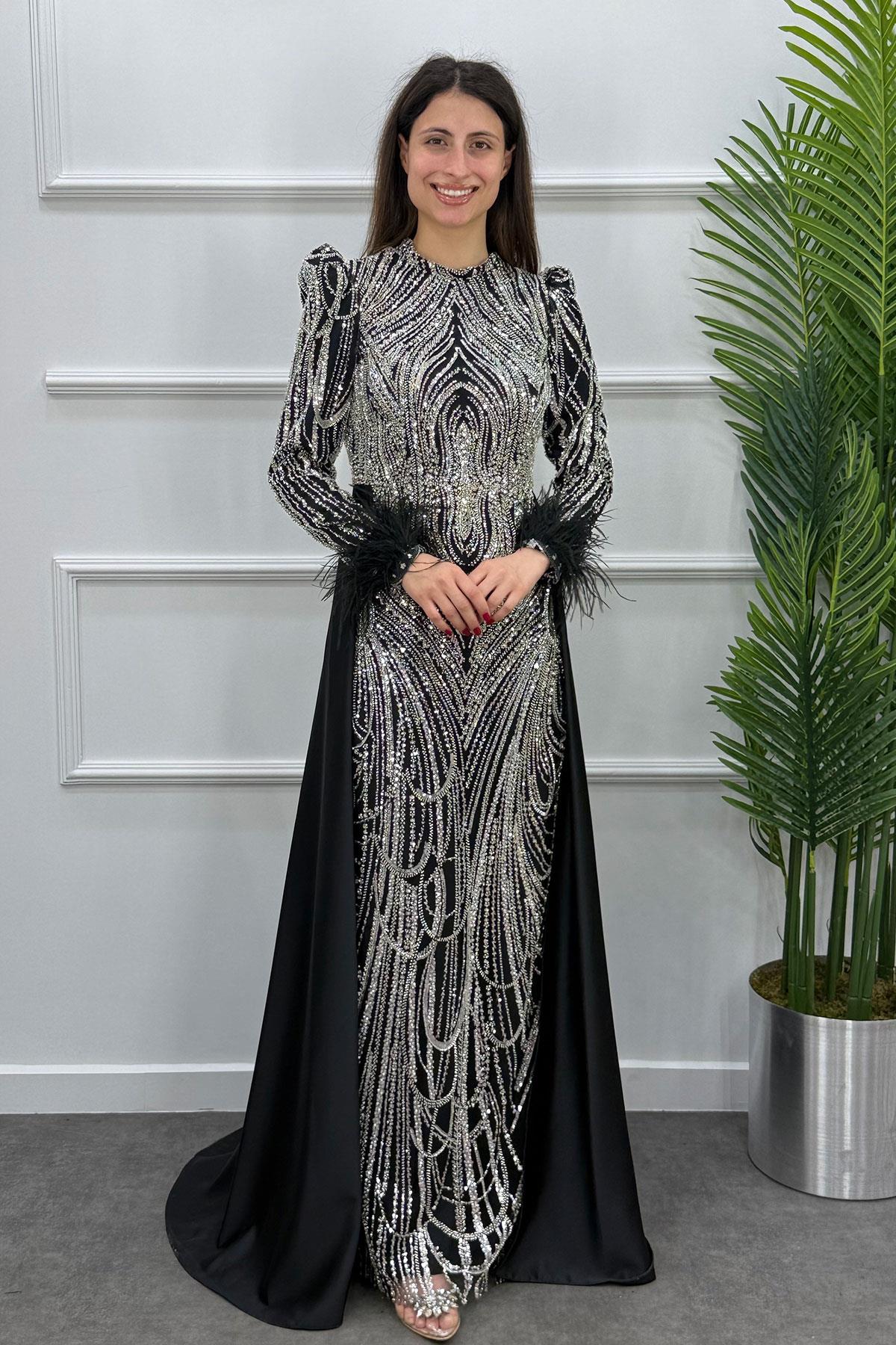 Amaril Tesettür Abiye - SİYAH