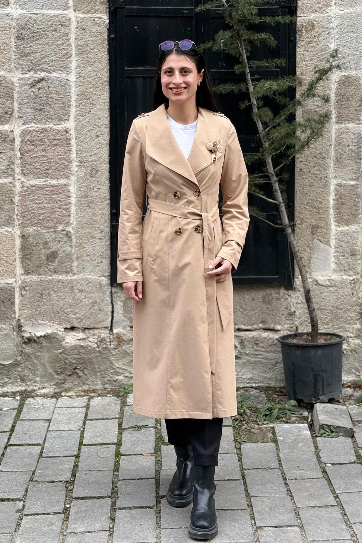 3346 ALYAKA TRENÇ KAP - Camel