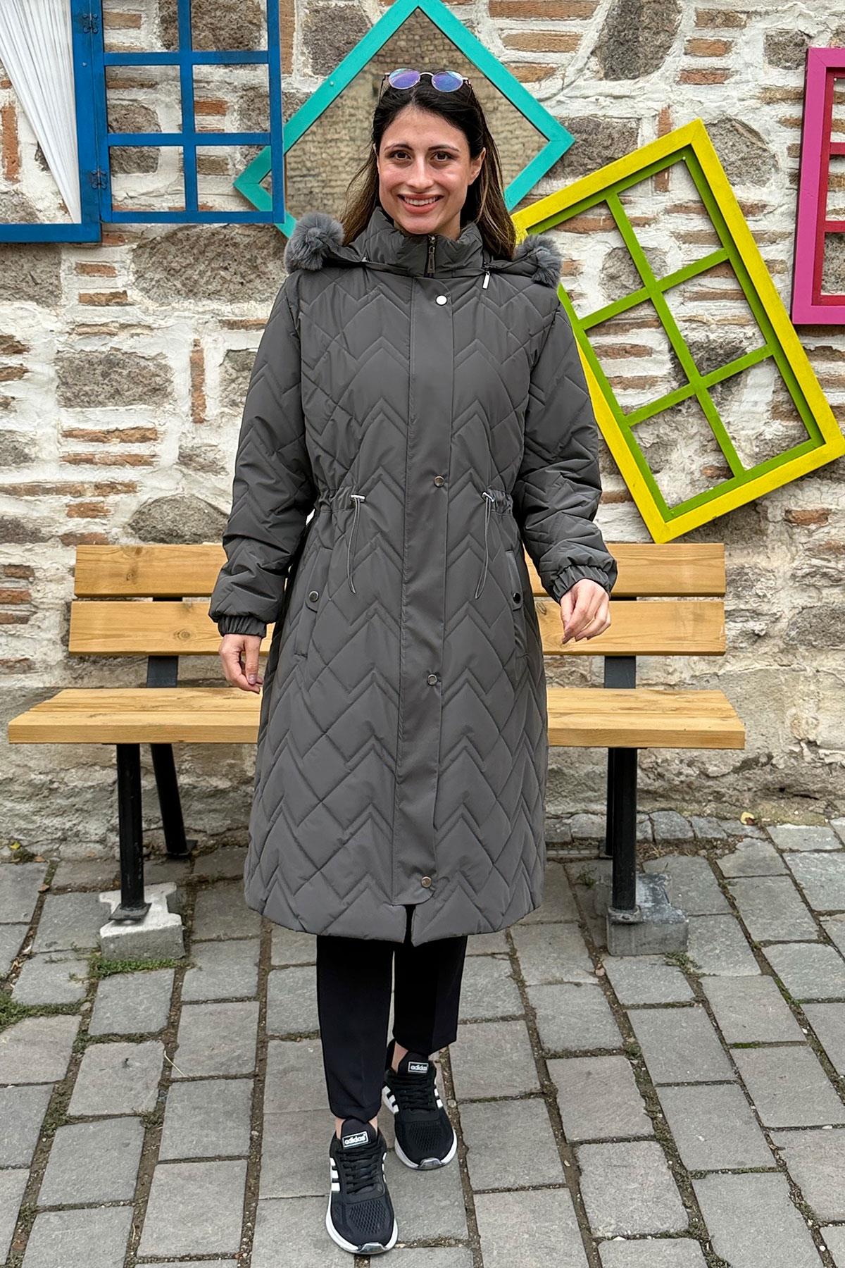 Berlin Vazo Büyük Beden Kaban - GRİ