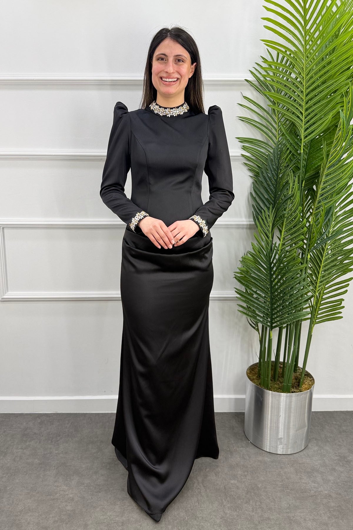 Gonca Tesettür Abiye - SİYAH