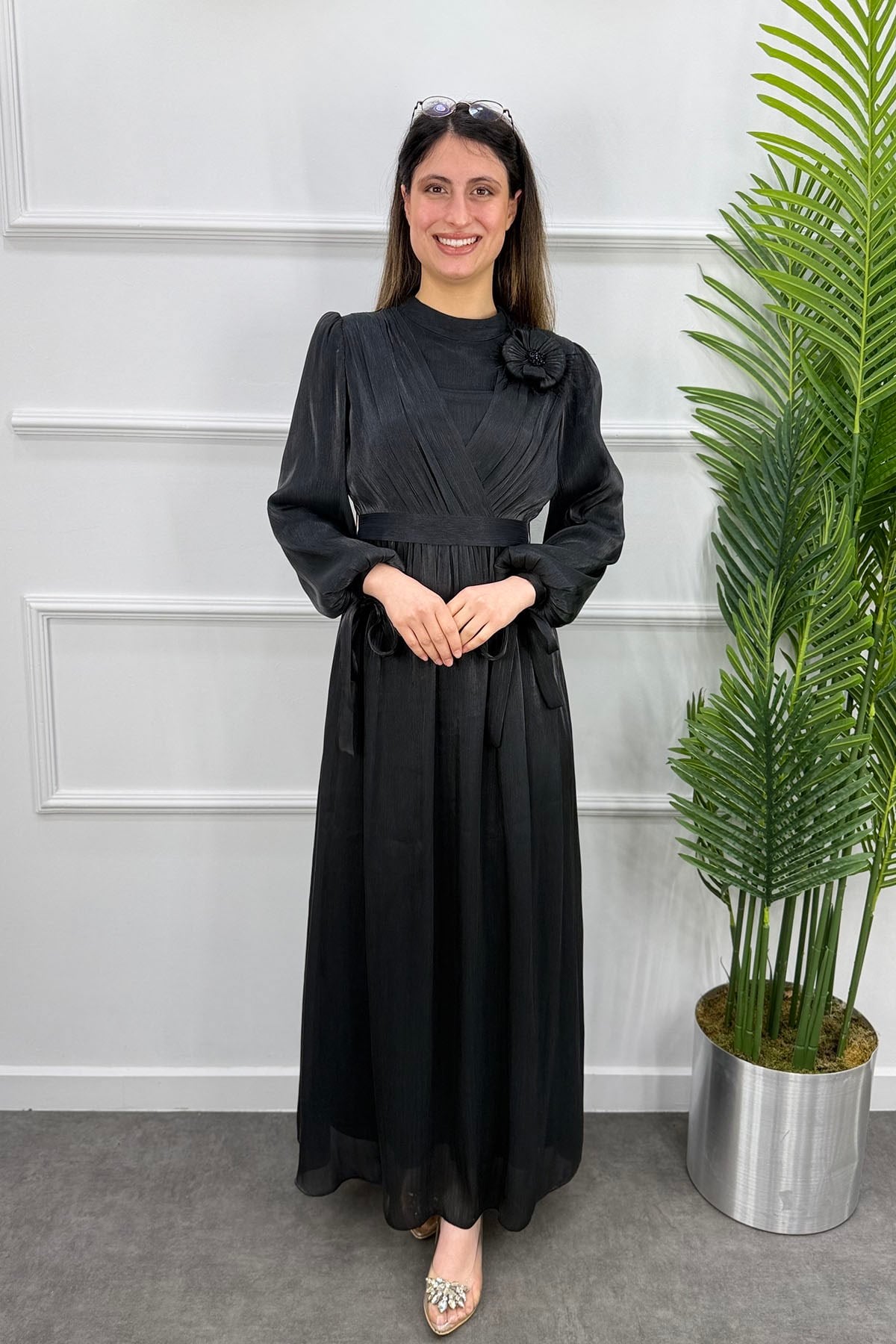 Güldefne Tesettür Abiye - SİYAH