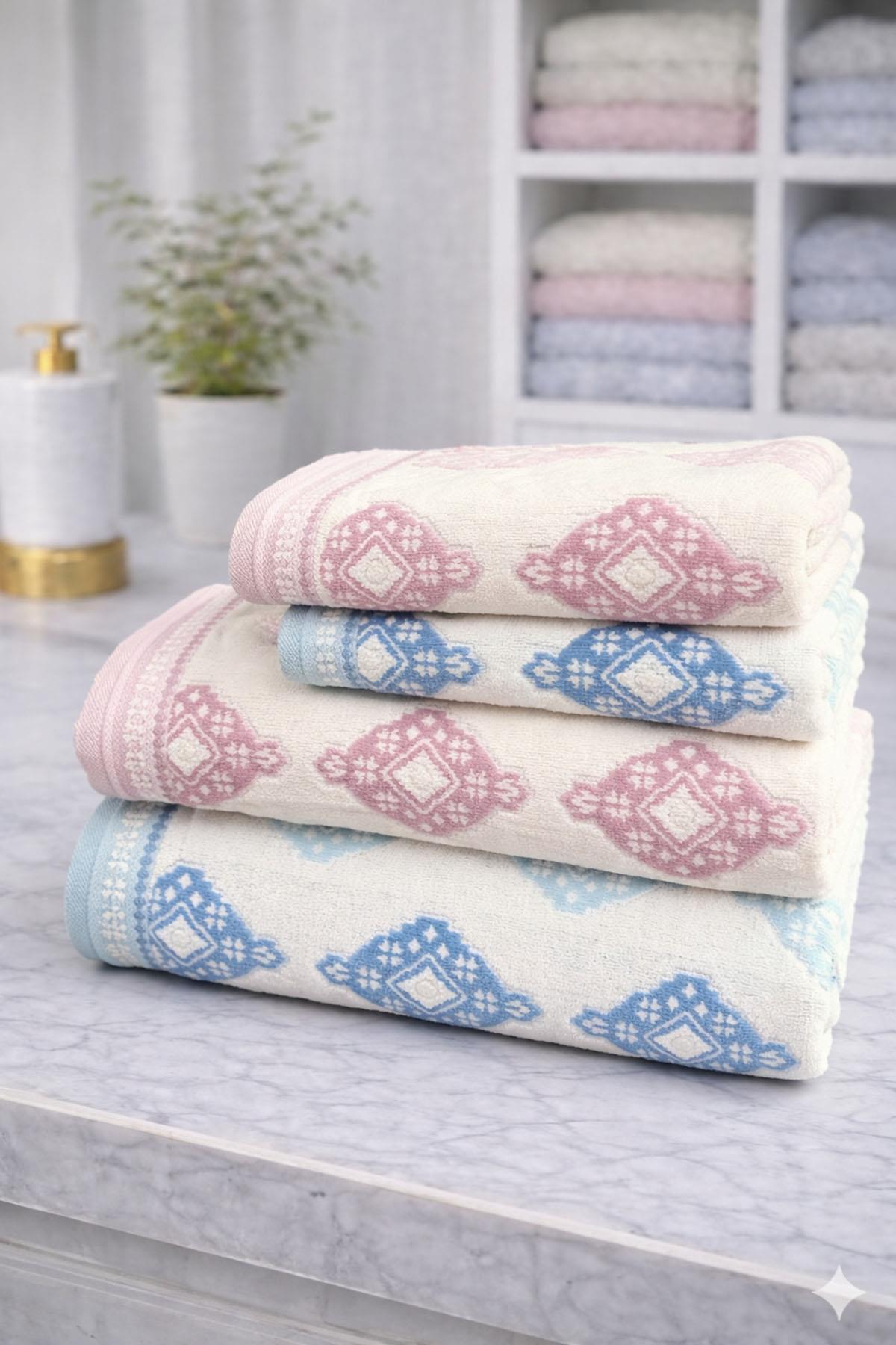 Özdilek Bouche Best Set (Hamam Takımı) Mavi-Lila