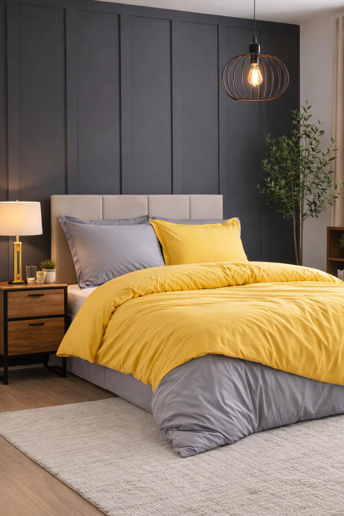 Özdilek Colormix Nevresim Takımı Çift Kişilik - HARDAL-ANTRASİT