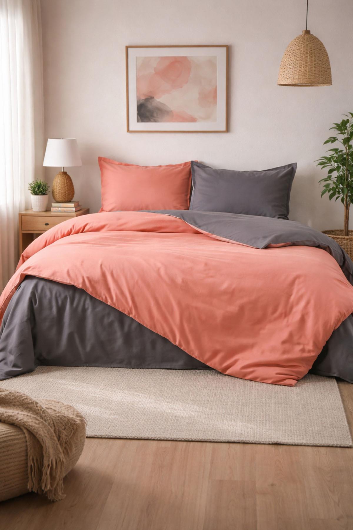 Özdilek Colormix Nevresim Takımı Çift Kişilik - KİREMİT-ANTRASİT