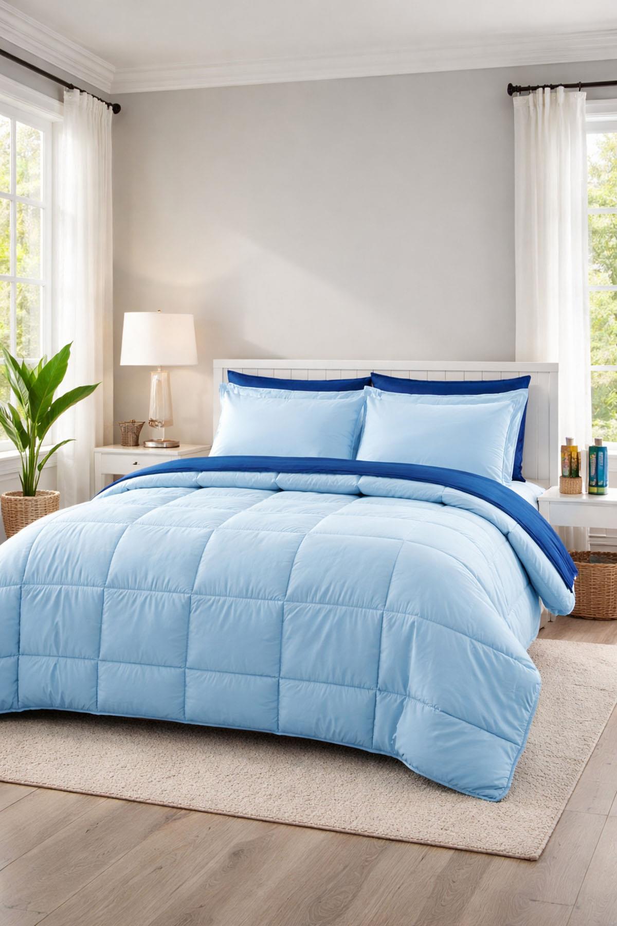 Özdilek Colormix Uyku Seti Çift Kişilik - AQUA/LACİVERT