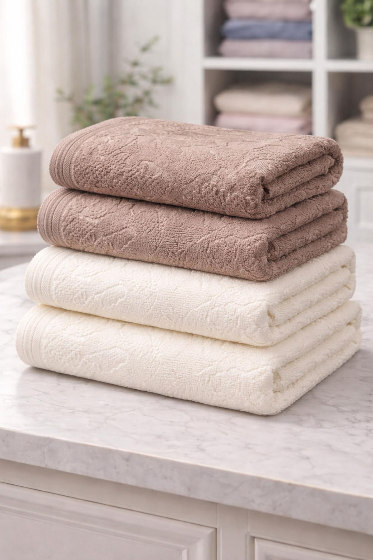 Özdilek Curve Best Set (Hamam Takımı) Krem-Bej