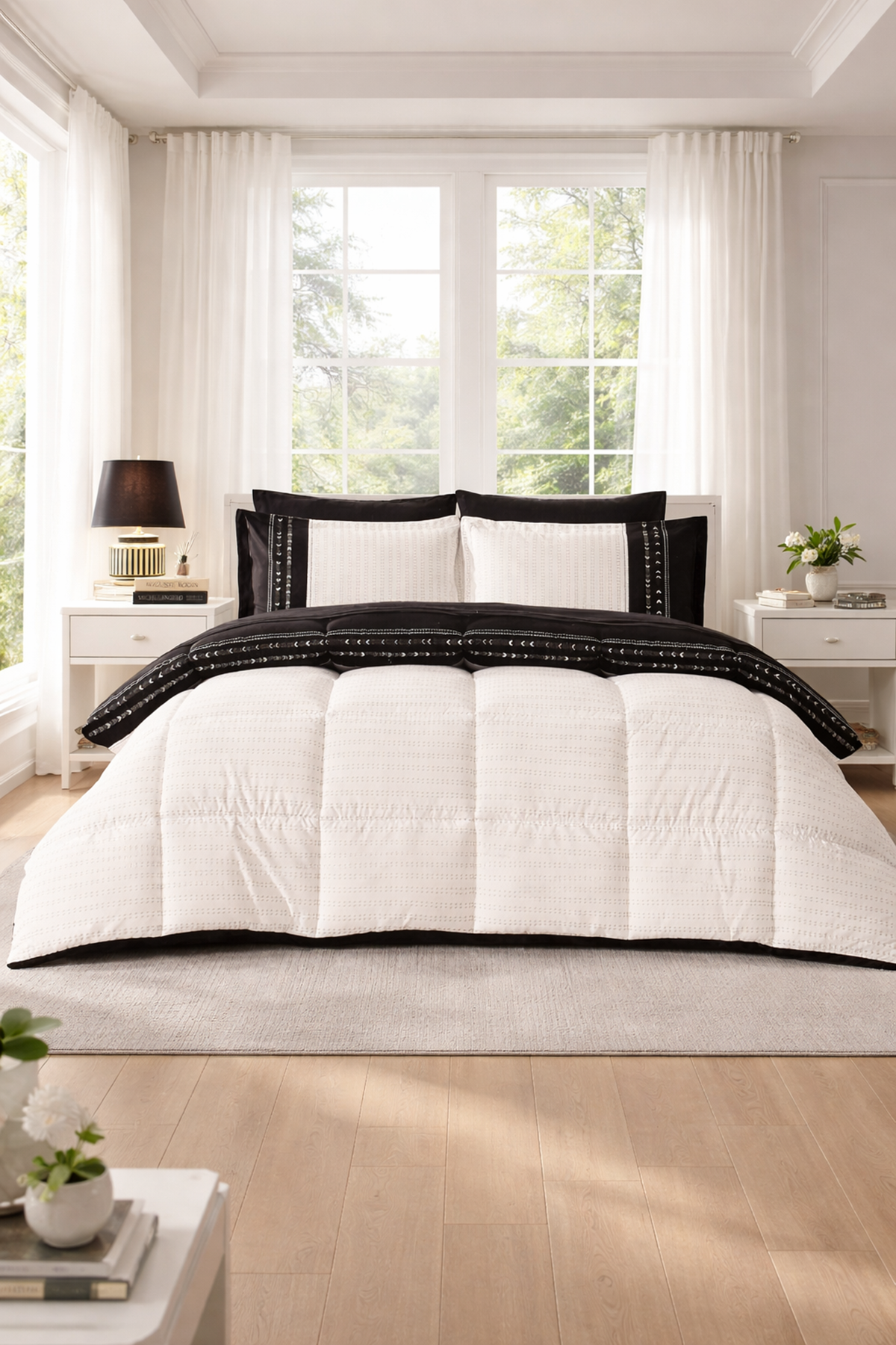 Özdilek Destaque Uyku Seti Çift Kişilik - SİYAH 