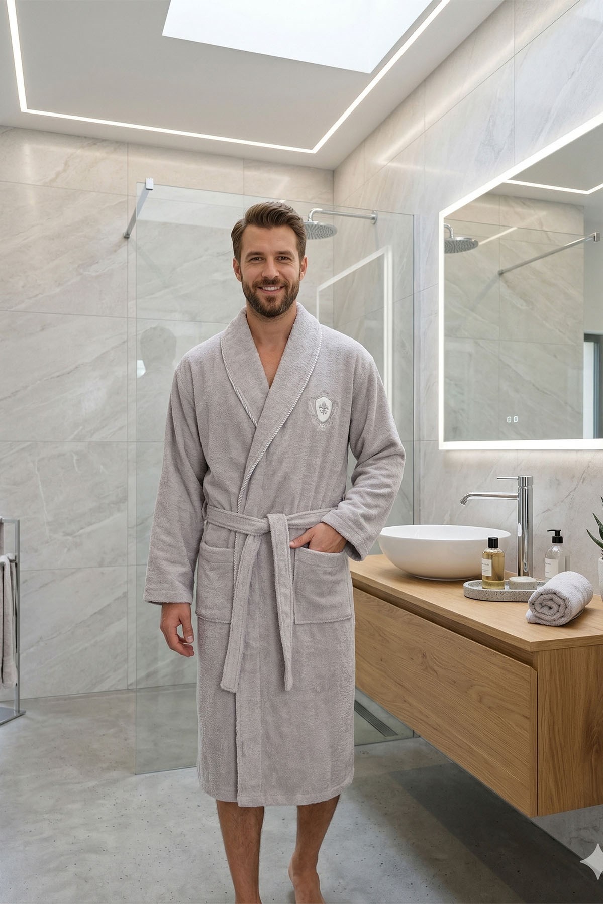 Özdilek Kadın/Erkek Unisex Bornoz - GRİ