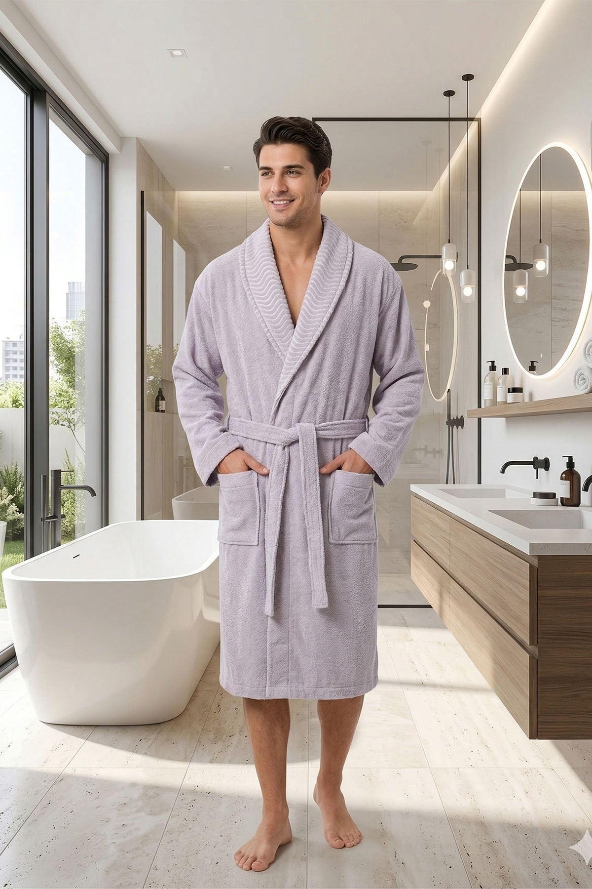 Özdilek Kadın/Erkek Unisex Bornoz - GRİ