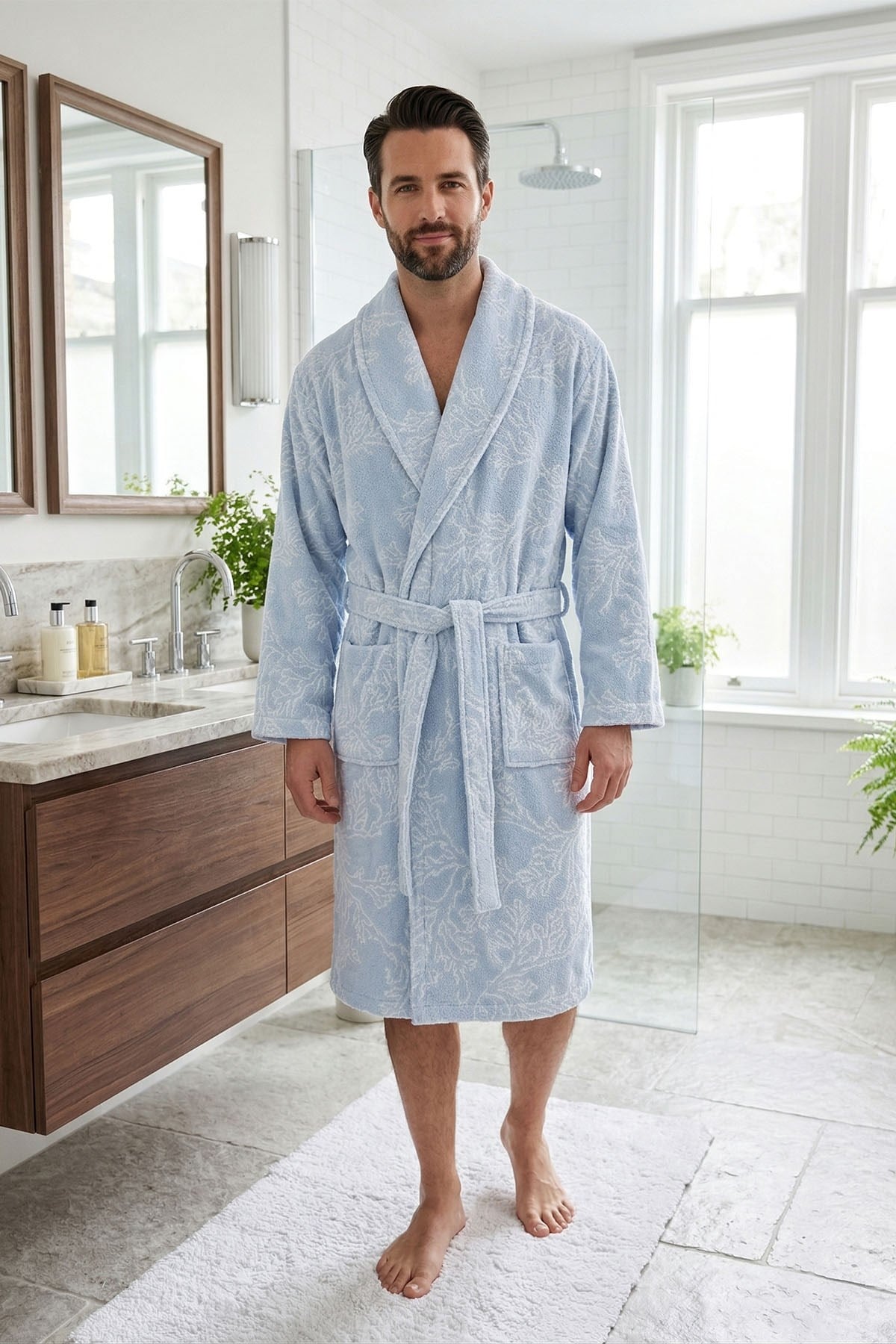 Özdilek Kadın/Erkek Unisex Bornoz - MAVİ
