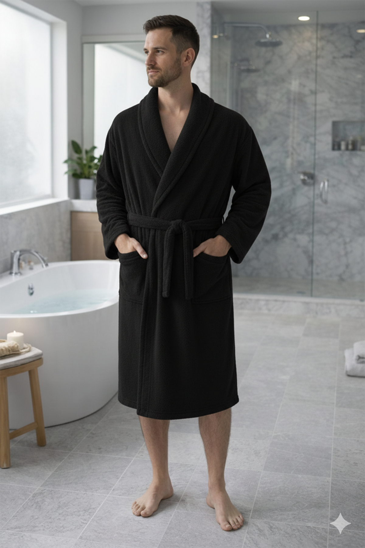 Özdilek Kadın/Erkek Unisex Bornoz - SİYAH