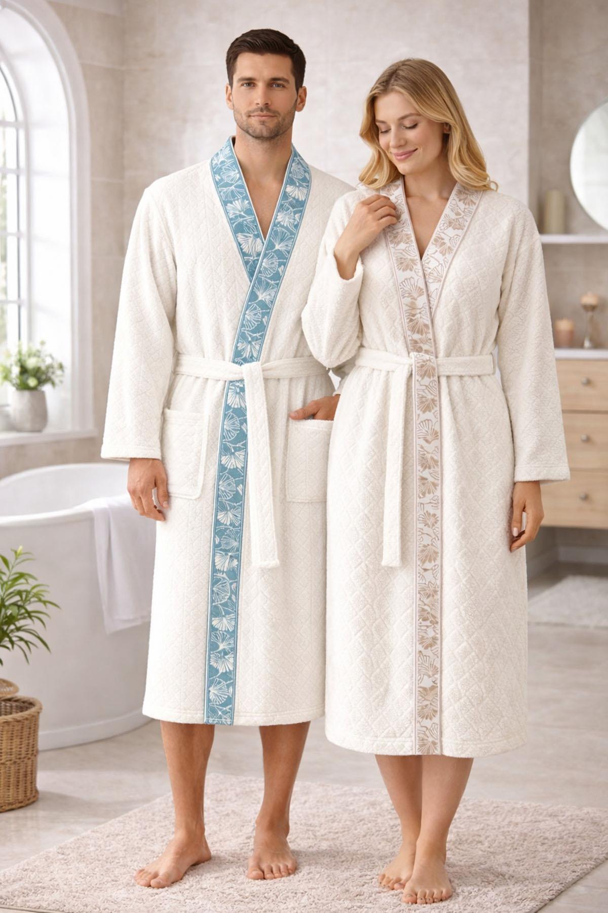 Özdilek Loseta Aile Bornoz Seti Bej-Mint