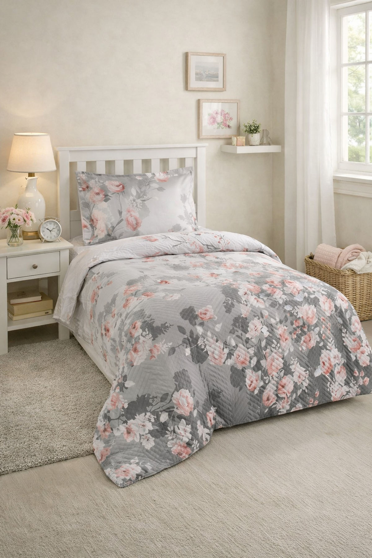 KAP.NEV.TK RF TK GRI LUPITA (FLORAL) - Gri