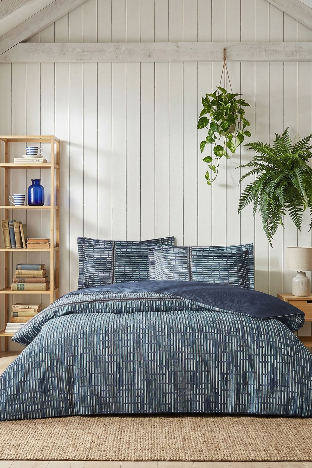 Özdilek Modra Battal Boy King Lastikli Çarşaf Nevresim Takımı - MAVİ