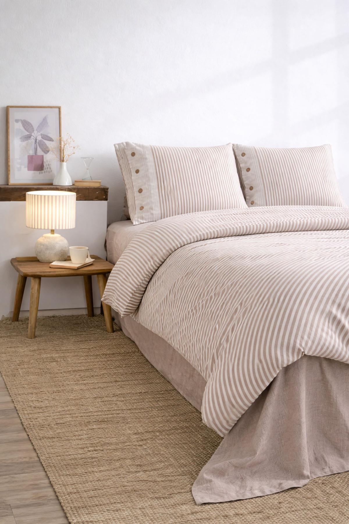 Özdilek Natural Line Nevresim Takımı Çift Kişilik - BEJ