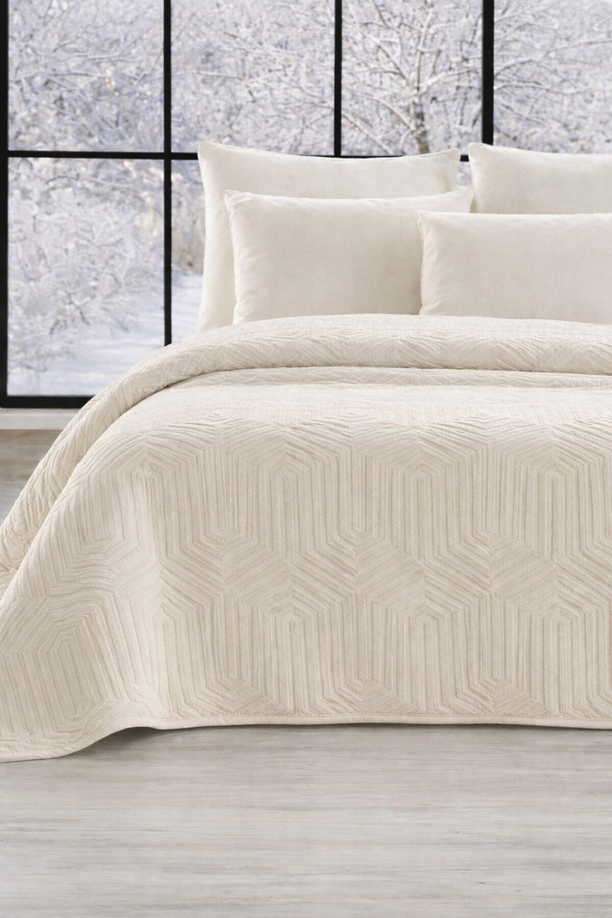 Özdilek Prestige Çift Kişilik Kabartma Desenli Battaniye - KEMİK