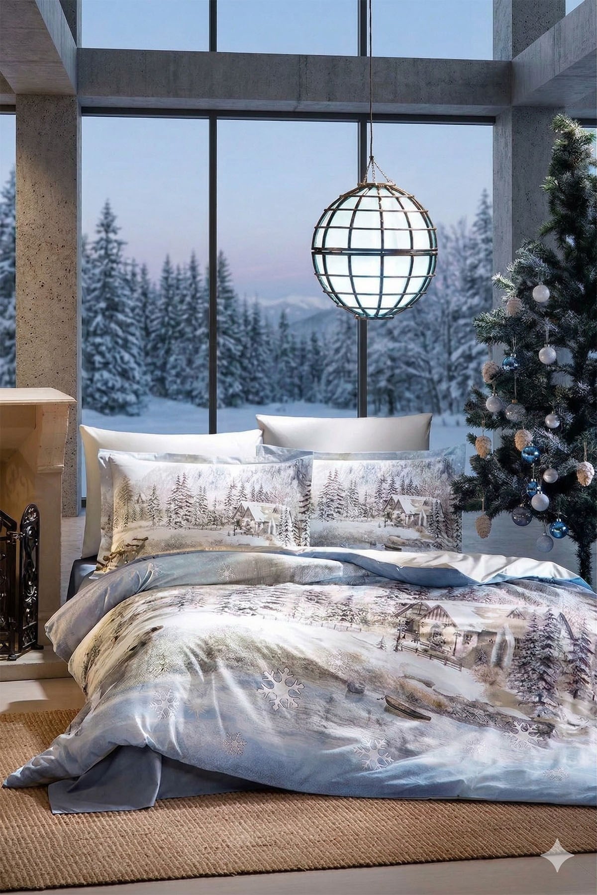 Özdilek Snow City Nevresim Takımı Çift Kişilik - YEŞİL