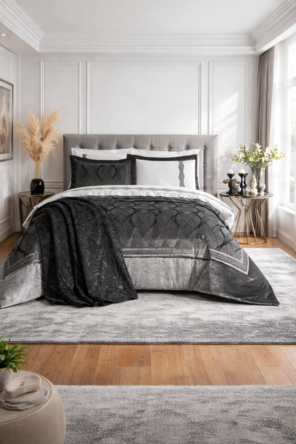 ÇEYİZ SETİ VELOURS - Antrasit