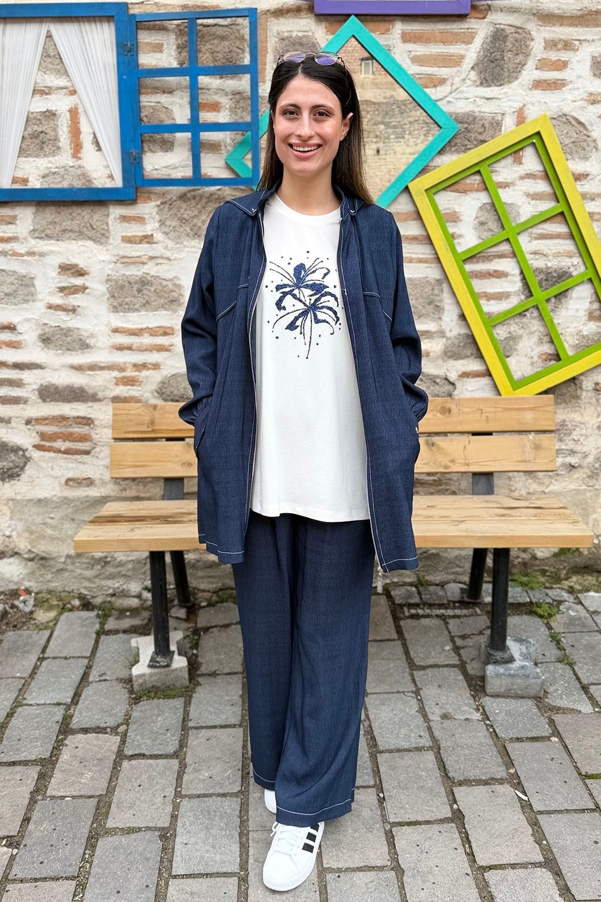 Tensel 3'lü Pantalon Takım - MAVİ