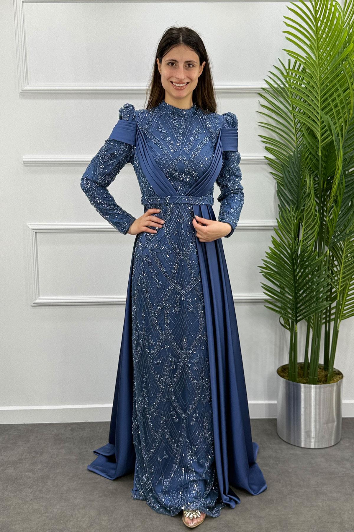 Zamia Tesettür Abiye - İNDİGO