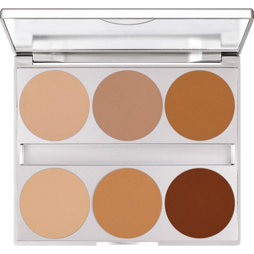 Kryolan Dual Finish Palette 6 Color Dual Finish Pudra Fondöten 10g - 09126 CONTOURING
