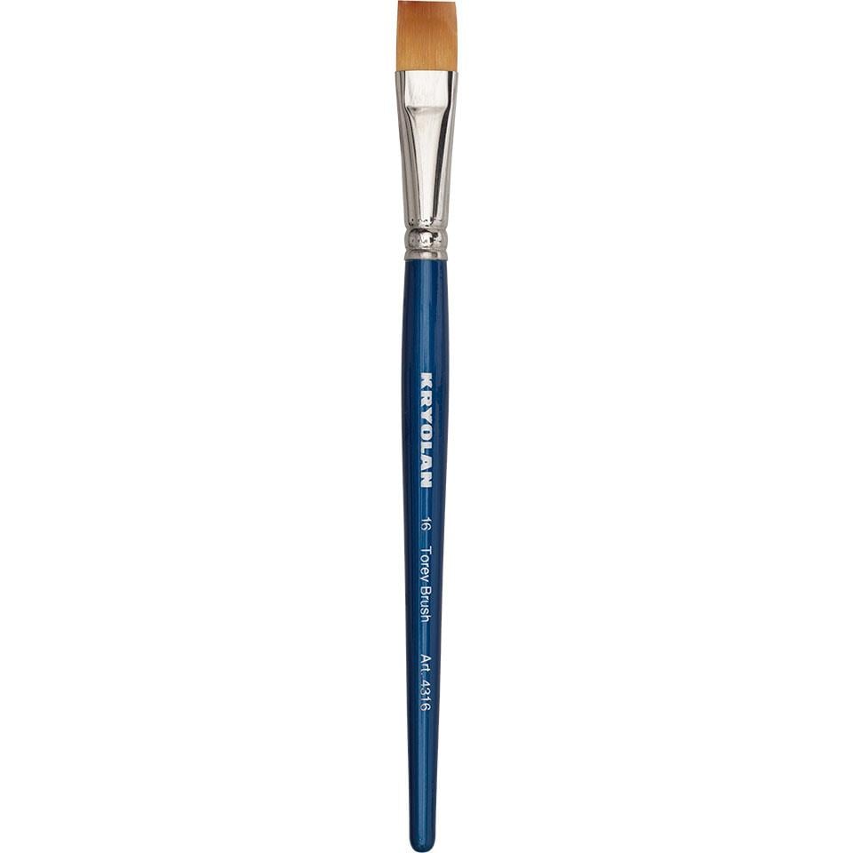 Kryolan Torey Flat Brush Düz Uçlu Makyaj Fırçası 16