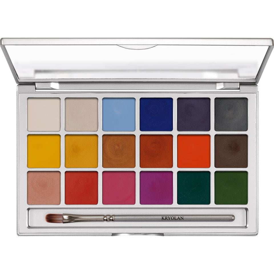 Kryolan Interferenz Shimmering Vision Palette 18 Colors Işıltılı Makyaj Paleti 45 g