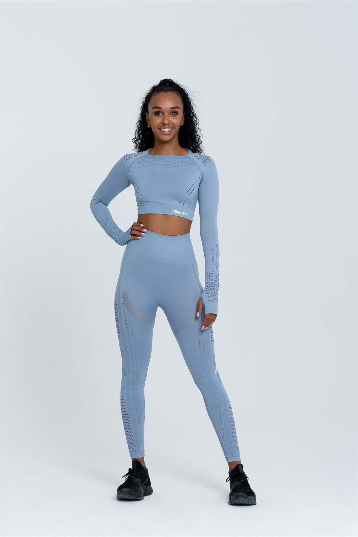 BAIT Women Athletic Crop Top - Made In LA blue baby blue