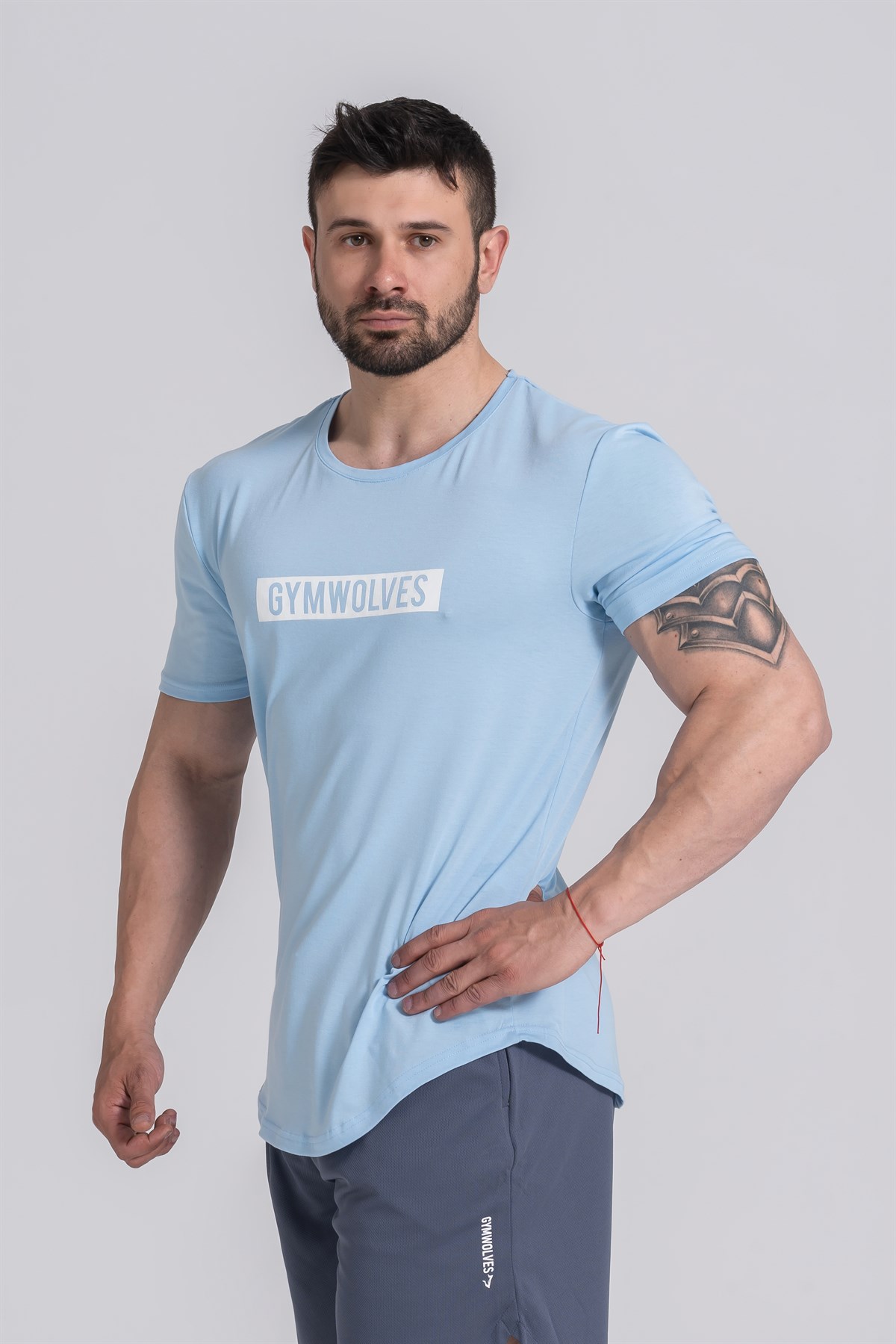 Gymwolves Açık Mavi Erkek Spor Tişört