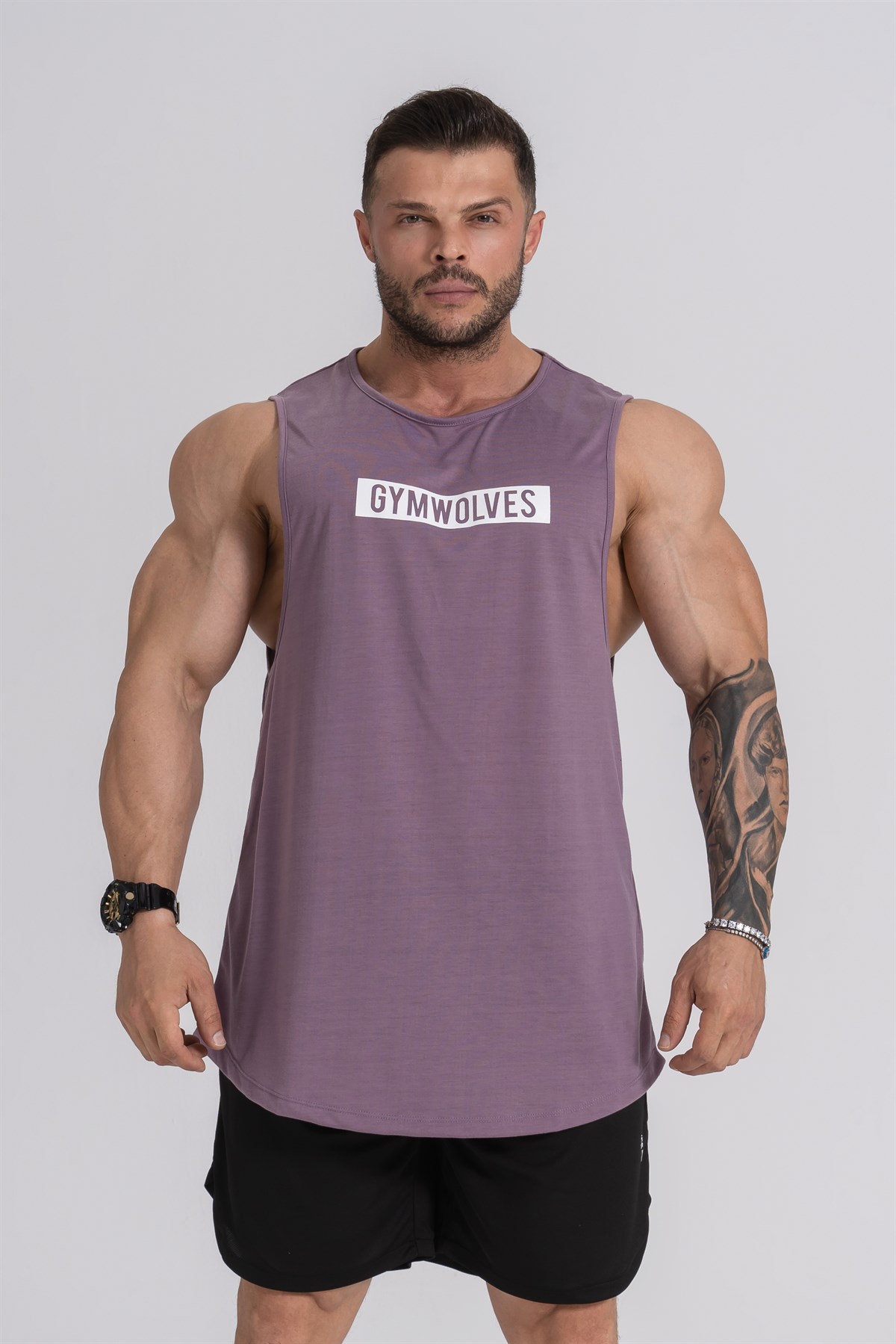 Gymwolves Purple Man Sleeveless T-Shirt 2015