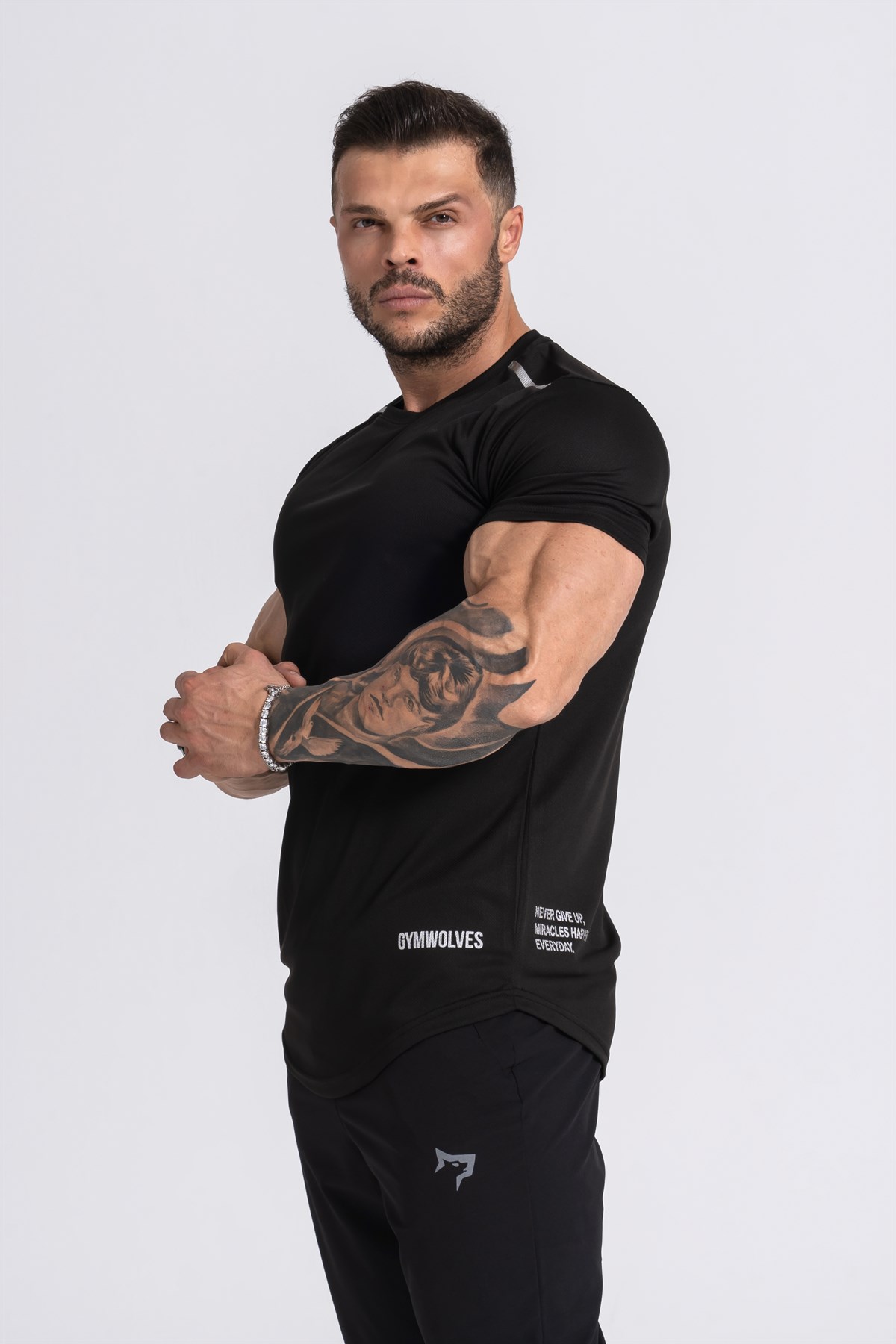 Gymwolves Pro Serisi Black Pro Air Man Sport T-Shirt 1523