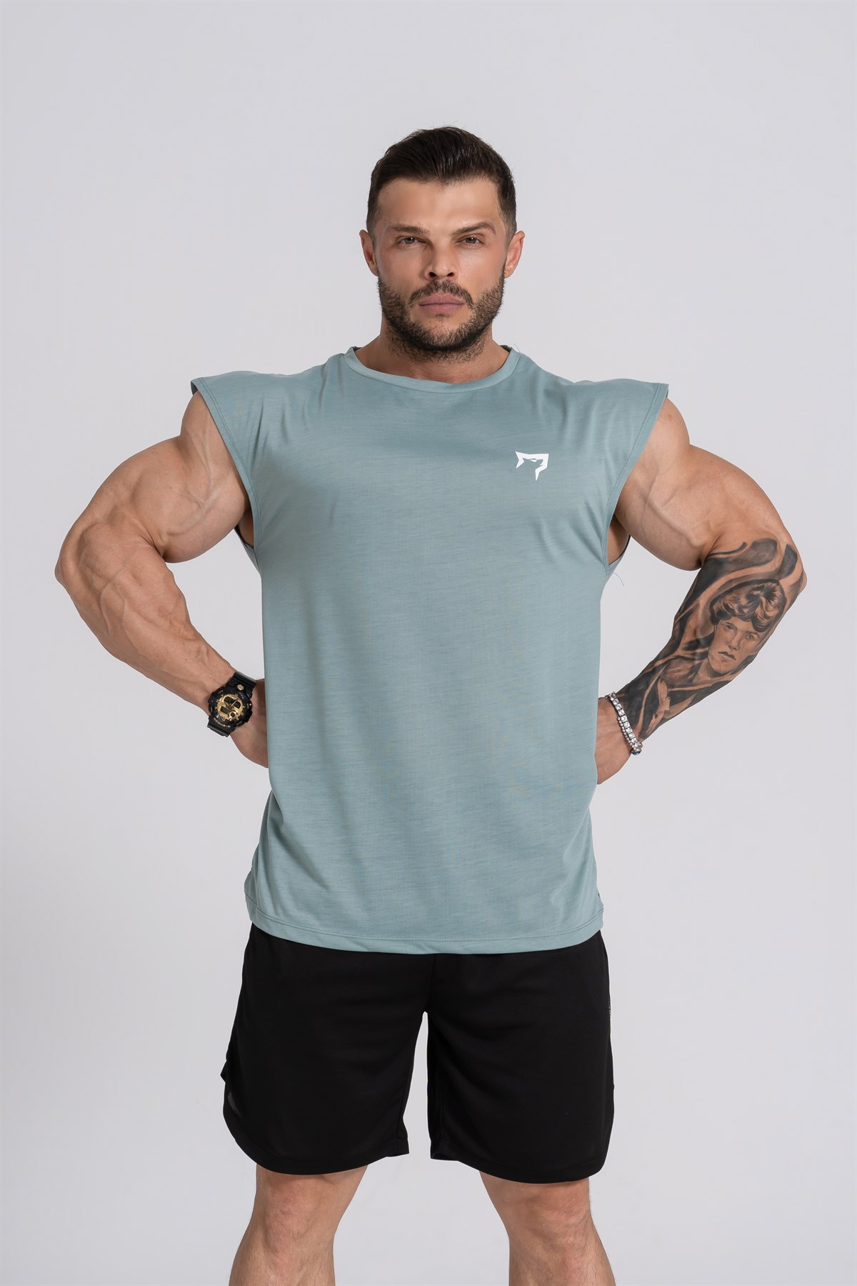 Gymwolves Workout T-Shirt Yeşil Spor Erkek Tişört