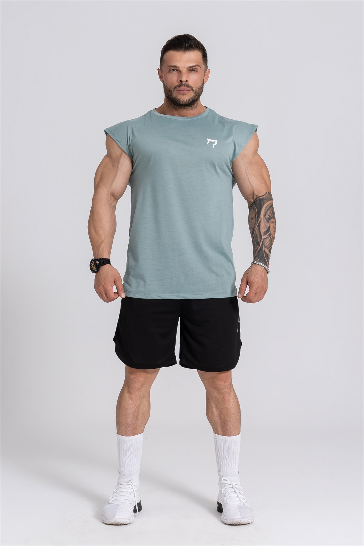 Gymwolves Workout T-Shirt Yeşil Spor Erkek Tişört