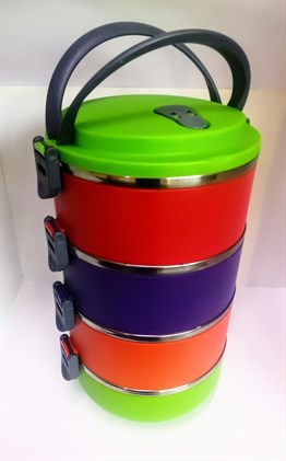 Mobgift Freshbox 4 Katlı 4 Renkli Sefer Tası Yemek Termosu 