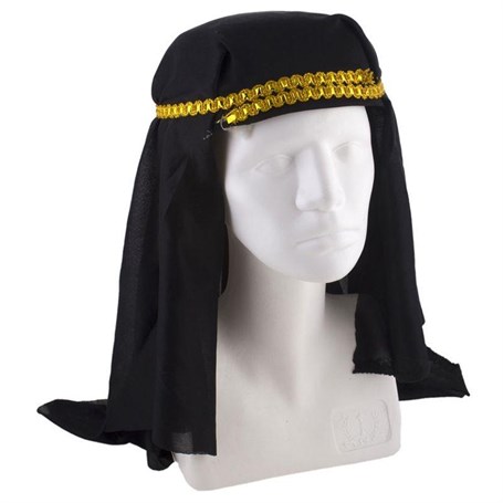 Beyaz Renk Altın Pullu Arap Şapkası Arap Kefiyesi 20x50 cm