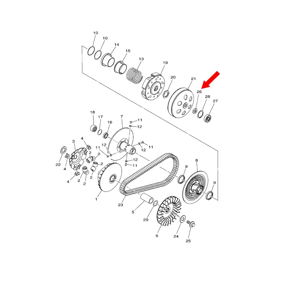 YAMAHA XMAX 250-300 2018-25 ARKA DEBRİYAJ ÇANAK SOMUNU