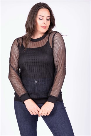 Myline-File Detaylı Sweatshirt-T-Shirt-34646