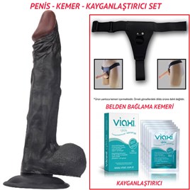 Owens Belden Bağlamalı 23cm Vantuzlu Realistik Zenci Penis