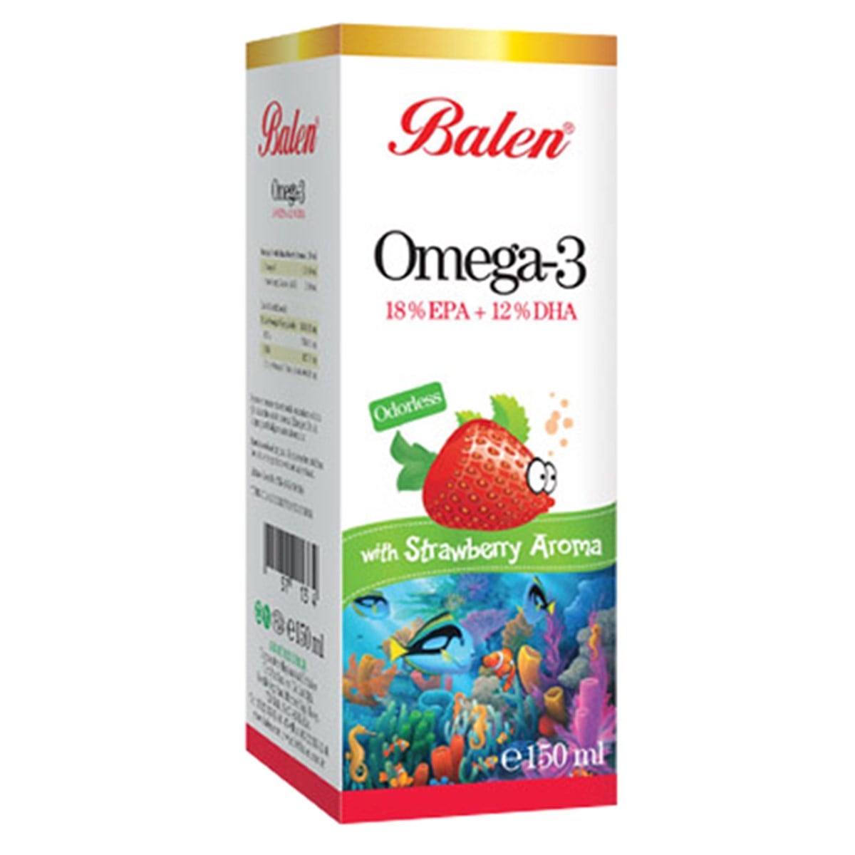 Balen Omega-3 Çilek Aromalı Şurup (%18 EPA-%12 EPA) 150 ml